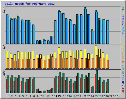Daily usage for February 2017