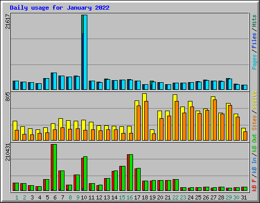 Daily usage for January 2022