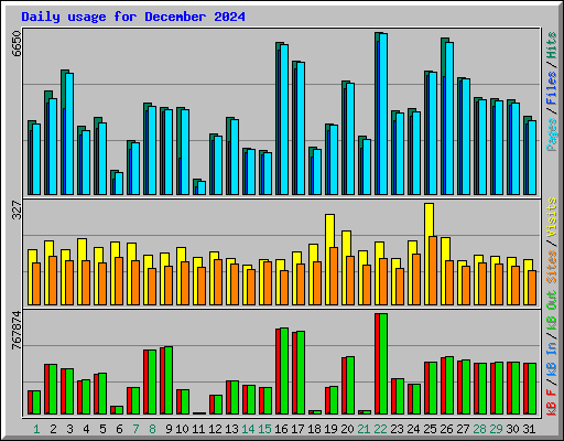 Daily usage for December 2024
