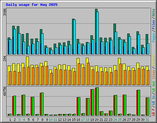 Daily usage for May 2025