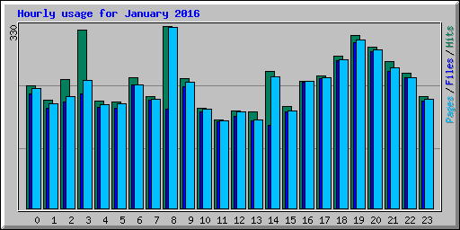 Hourly usage for January 2016