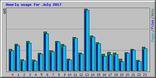 Hourly usage for July 2017