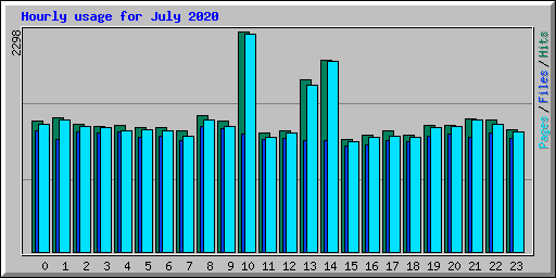 Hourly usage for July 2020
