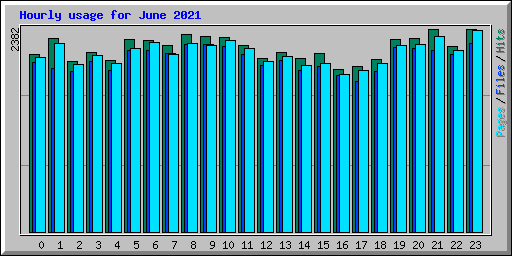 Hourly usage for June 2021