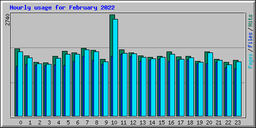Hourly usage for February 2022