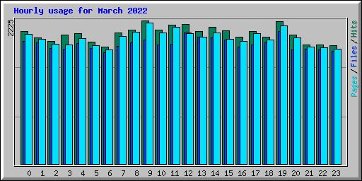 Hourly usage for March 2022