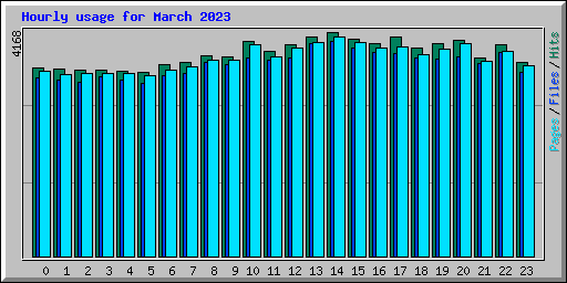 Hourly usage for March 2023