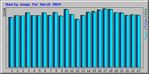 Hourly usage for March 2024