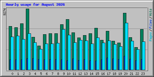 Hourly usage for August 2026